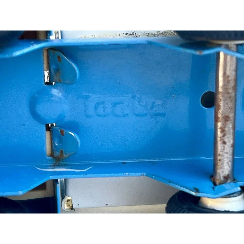 1968 Vintage Mini Tonka Farm Livestock Stake Truck Blue White Dump Bed 5” Toy